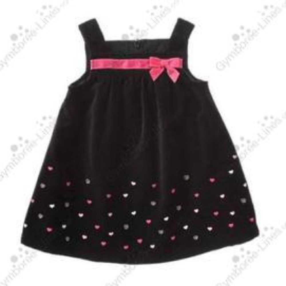 Gymboree black velvet bow ribbon heart